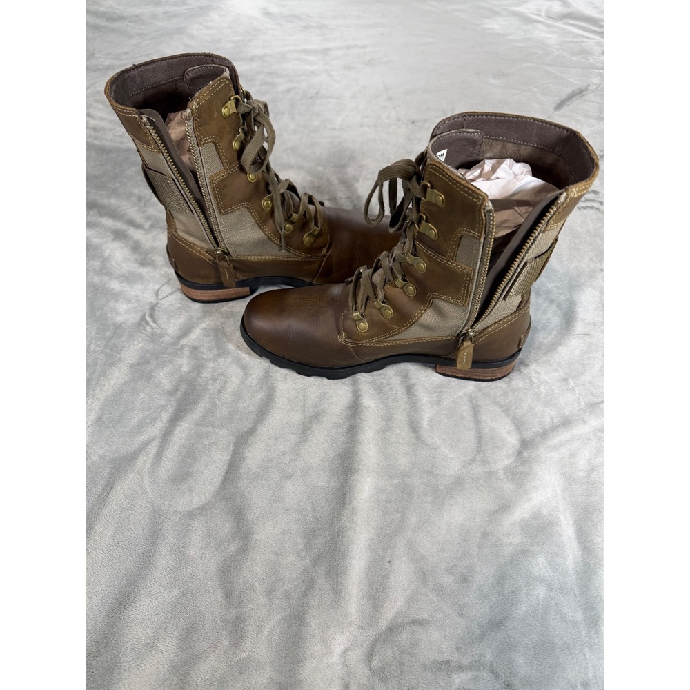 Sorel Emelie Conquest Lace Up Combat Style Womens Boots Shoes Waterproof Sz 7.5 - Picture 6 of 7
